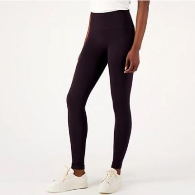 AnyBody Jacquard Smoothing Full Length Legging (Black, Size 1X) A554197