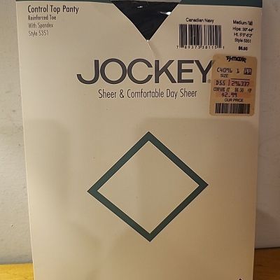 Jockey Control Top Pantyhose Medium Style: 5351 Canadian  Navy New.