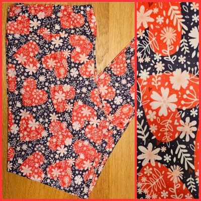 NWT BTS TC Coquette Red Hearts Pink Flowers Navy Blue Floral CP Leggings