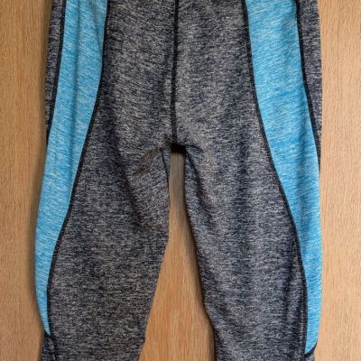 Yelete Womens Athletic Workout Yoga Pants/Leggings/Capris Size Small Navy & Aqua