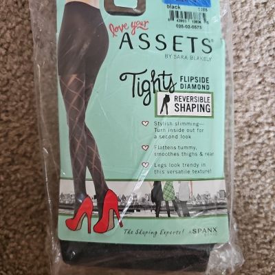 Spanx Love Your Assets Flip Side Diamond Reversible Shaping Tights Black Size 4