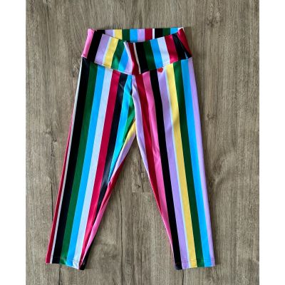 Fit Mama Rainbow Color Crop Leggings