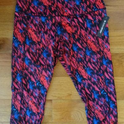 SOMA SPORT FLAMENCO BLUE PINK PURPLE CROP ACTIVE BOTTOM LEGGINGS WM XL NEW NWT