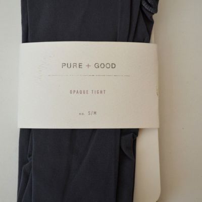 Anthropologie Pure +Good Gray Opaque Tights Size Small / Medium NEW