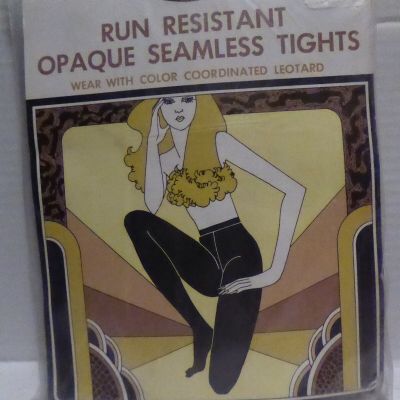 Vintage MONTGOMERY WARD Run Resistant OPAQUE SEAMLESS TIGHTS Brown, Tall