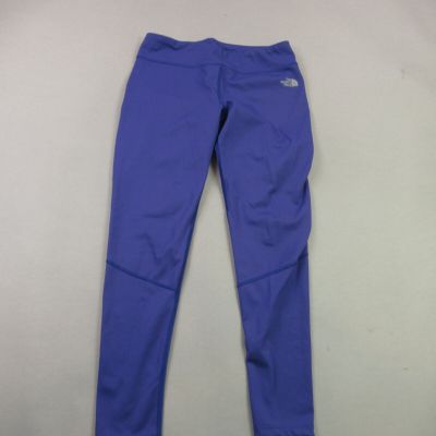 North Face Leggings Womens Large Yoga Workout Stretch Full Length Blue Flashdry