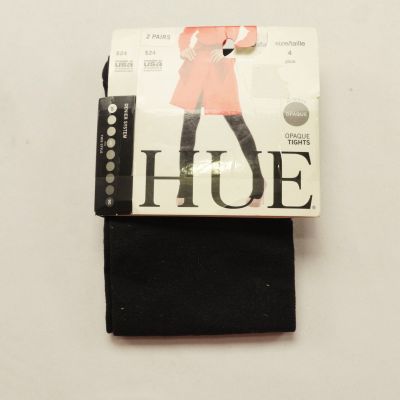 HUE Women's Breathable Opaque Tights with Control Top JL3 Black Size: 4