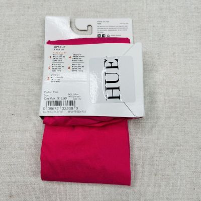 New Women's Hue Opaque Tights 1 Pair Size 1 Perfect Pink