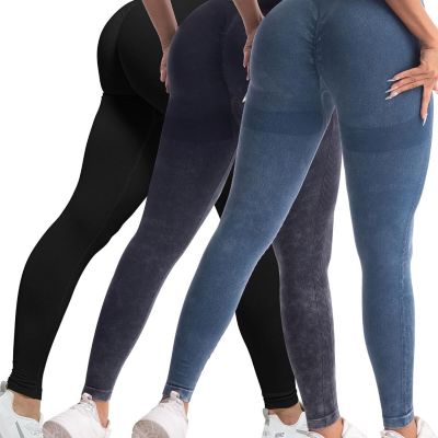 CHRLEISURE 3 Piece Workout Leggings Sets for Women, Gym Scrunch Butt Butt Liftin