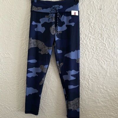 Aerie Heather Gray Blue Camouflage Drawstring Leggings Small