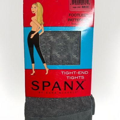 Spanx Footless Patterned Tight-End Tights SIZE E Dove Gray.        A