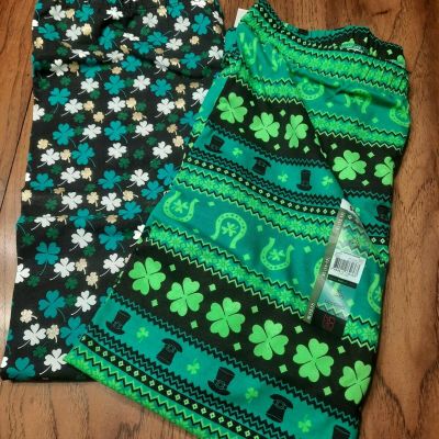 2 Pair No Boundaries Junior's  St. Patrick’s Day Leggings XL (15-17) NWT