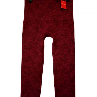 SPANX Leggings  sz 1X  Cropped LAMN  Garnet Rose  20099P  Burgundy/Wine/Red NWT