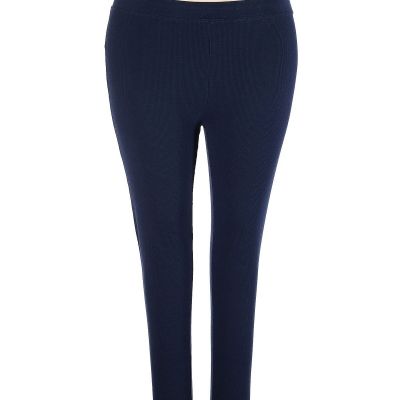 Warm & Cuddly Women Blue Leggings 2X Plus