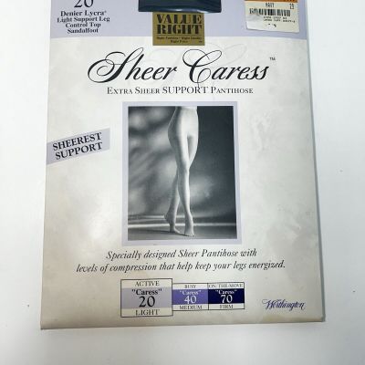 VTG Worthington Sheer Caress Extra Sheer Support Pantyhose Navy Sz 29 Light