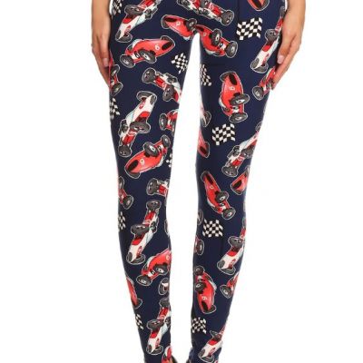 Buttery Soft Retro Race Car Plus Size Leggings