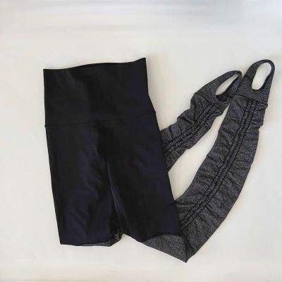 LULULEMON Wunder Under Stirrup Herringbone Grey Black Leggings Womens Size 2