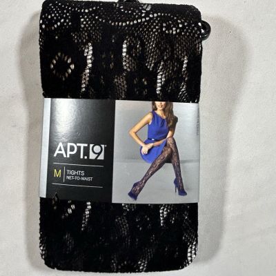 Apt. 9 Fishnet Design Tights Womens Size Medium Black Novelty