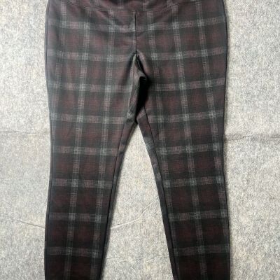 Womens Per Se Pull Boho On Tummy Control Leggings Plaid Size 1X #40