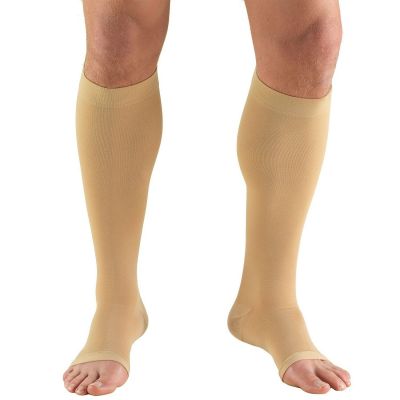 Truform Stockings Short Length Knee High Open Toe: 20-30 mmHg L BEIGE (0865S-L)