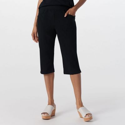 Denim & Co. Women's Petite Leggings PM Active Duo Stretch Black A394817