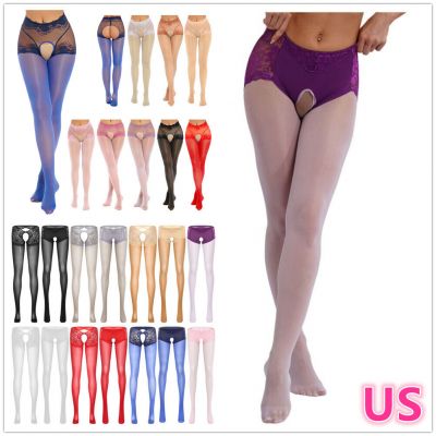 Women's Pantyhose Hollow Out Open Crotch Long Stockings Spandex Lingerie Tights