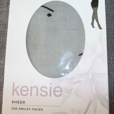 NIB i Pack Kensie sheer 20D Pantyhose Smiley Faces prints Black Size XS/Small