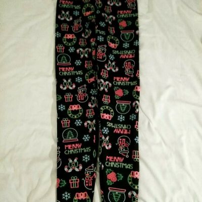 No Boundaries Lined Soft  Leggings Ladies Size M Color Black  (Christmas) NWT