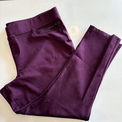 DKNY Jeans Leggings Womens Plum Purple Stretch Front Sz XXL