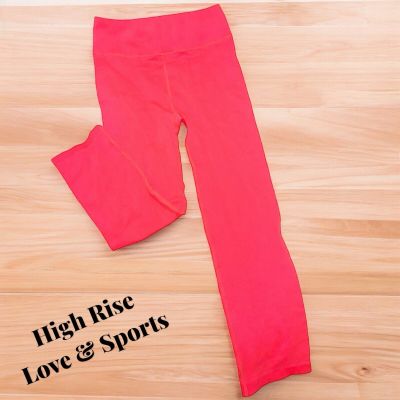 Love & Sports Hot Pink High Waisted Leggings Size Lg