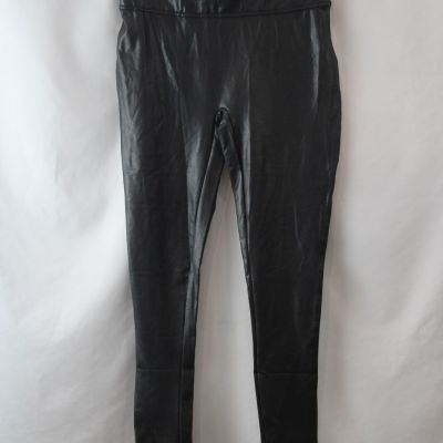 NWT Serra Women's Black Faux Leather Shiny Coated Ankle Leggings sz L