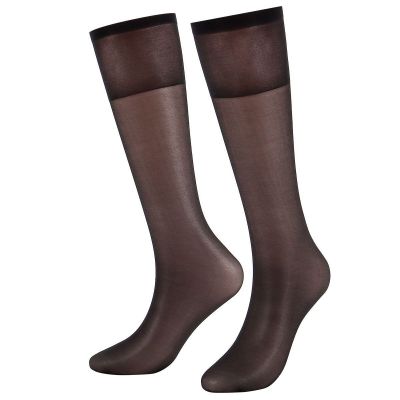 4/8/12Pairs Women Knee High Nylon Hose Sock Skin/Black Stretchy Sheers Stockings