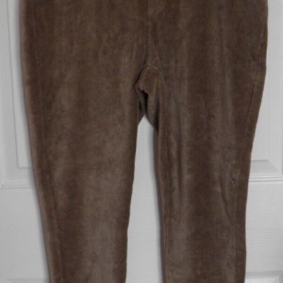 Style co, brown, ribbed, elastic waist, high rise, leggings. Size PL