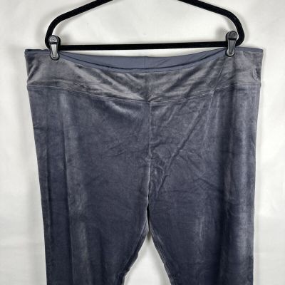 Cuddl Duds Size 3X Grey Double Plush Velour Legging Pants Bottoms