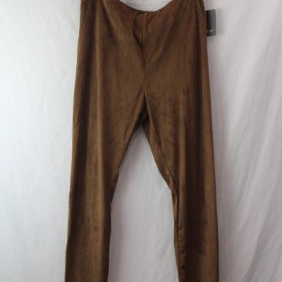 NWT Lysse Women's Brown Faux Suede Leggings sz XL