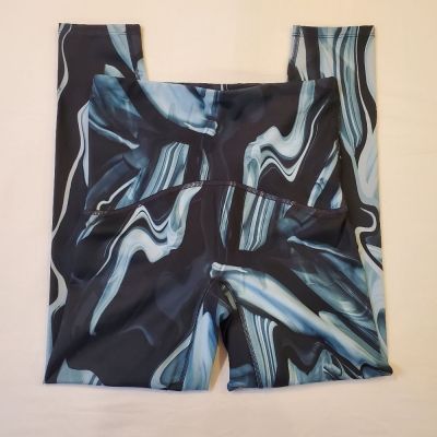 Spanx Booty Boost Active Marbled 7/8 Leggings Size Small Blue Black New W/O Tags