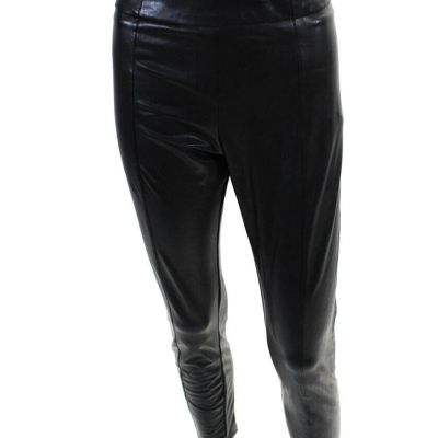 BCBG Max Azria Womens High Waist Faux Leather Leggings Pants Black Size Small