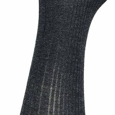 DKNY Women's Variegated  rib knit 80Den Tights Grey Tall (5'5