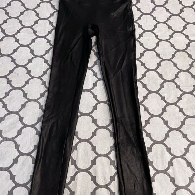 Spanx Faux Leather Leggings Women’s Small Shaping Contouring Black 2437 $98