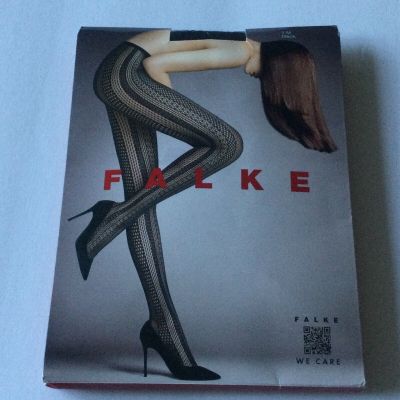 FALKE SHADOW GAME KNIT TIGHTS BLACK SIZE MEDIUM NWT