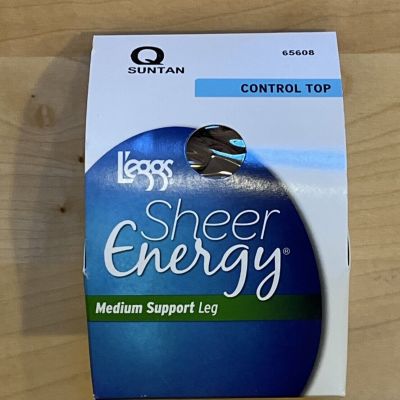 Leggs Sheer Energy Size Q Suntan Control Top Med Support Leg 65608