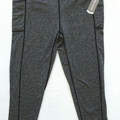 Daisy Fuentes Leggings Women's Size 3X Gray Fitted Gym Activewear Cropped