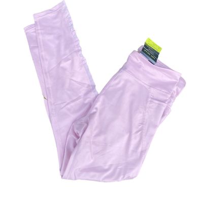 Tek Gear High Rise Workout Pastel Girly Pink Stretchy Leggings Pants Large NWT