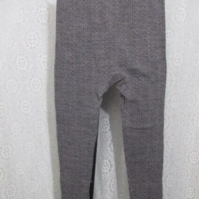 Gold Medal Gray Fleece Lined Textured Seamless Leggings, Size S/M