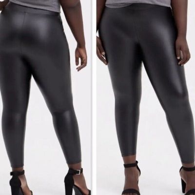 Torrid Black Full Length Signature Waist Faux Leather Legging Womens Size 1X