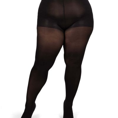 Microfiber Opaque Plus Size Curvy Control Top Tights