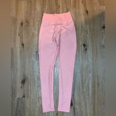 NWOT Riojoy Women’s Butt Lifting Yoga Pants High Waisted Leggings Pink Size S