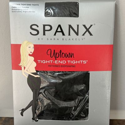 Spanx Uptown Tight-End CABLE KNIT SWEATER Pantyhose Tights ~ Size 1 (A) ~ BLACK