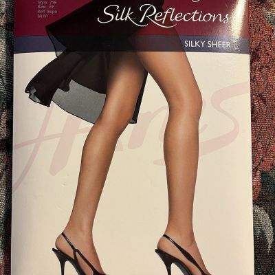 Hanes Silk Reflections 715 EF Taupe Silky Sheer Control Top Pantyhose Soft