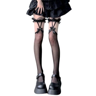 Garter Stockings Jk Skirt Pairing Stockings Style Lace Bow for Women